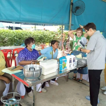 การลงพื้นที่ทำกิจกรรมที่ 1 ผลิตภัณฑ์ชุมชน ณ อบต. บางขนุน กิจกรรมทำโยเกิร์ตกล้ว